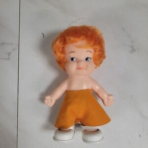 Vintage 1965 Uneeda Wee Doll 3.5" Orange Hair Redhead‎